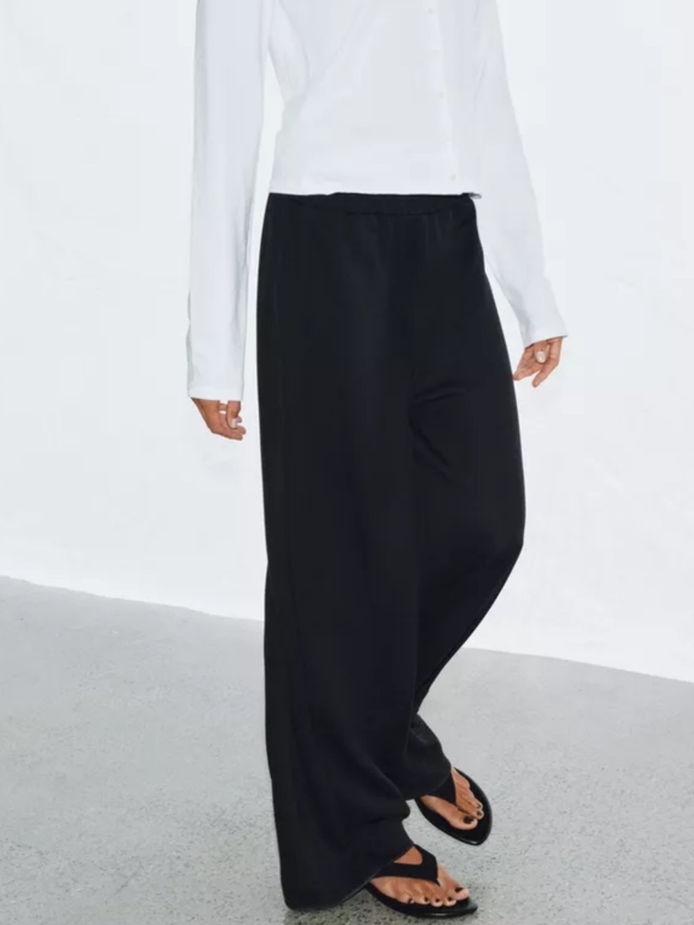 Zara Black High-Waist Wide Leg Pants